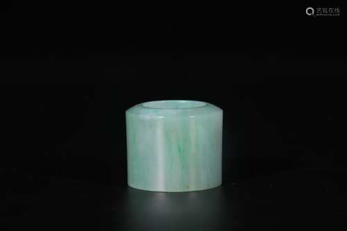 A Chinese Carved Jadeite Ring