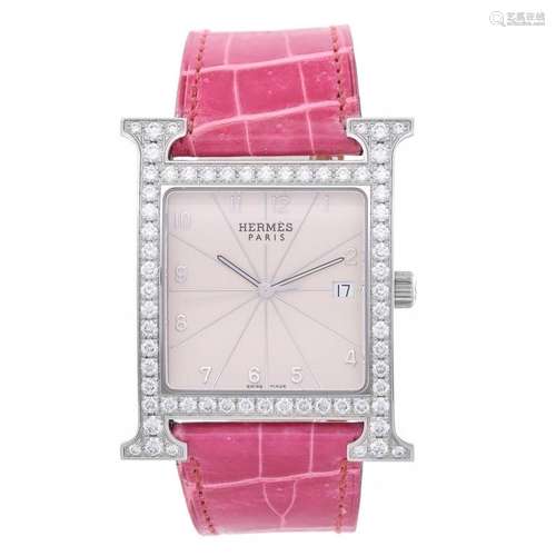 Hermes Ladies Stainless Steel Heure H Quartz Wristwatch