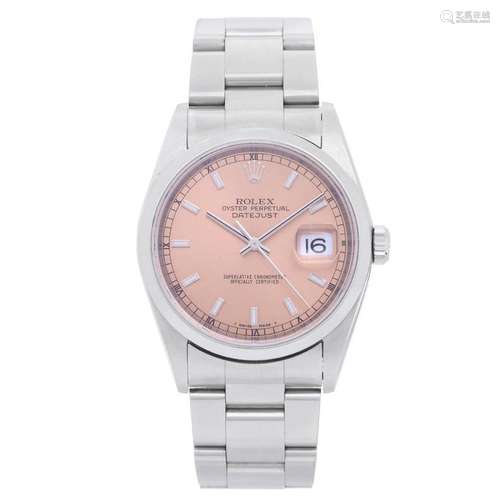 Rolex Stainless Steel Datejust Automatic Wristwatch Ref 16200