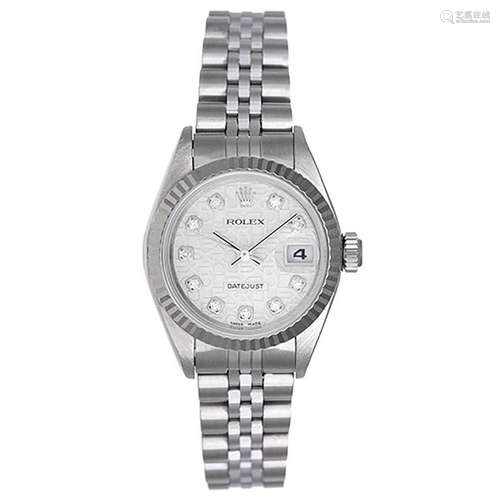 Rolex Ladies White Gold Stainless Steel Datejust Automatic Wristwatch Ref 79174