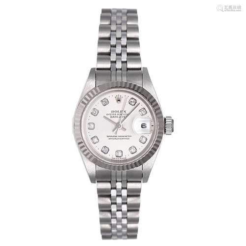 Rolex Ladies White Gold Stainless Steel Datejust automatic Wristwatch