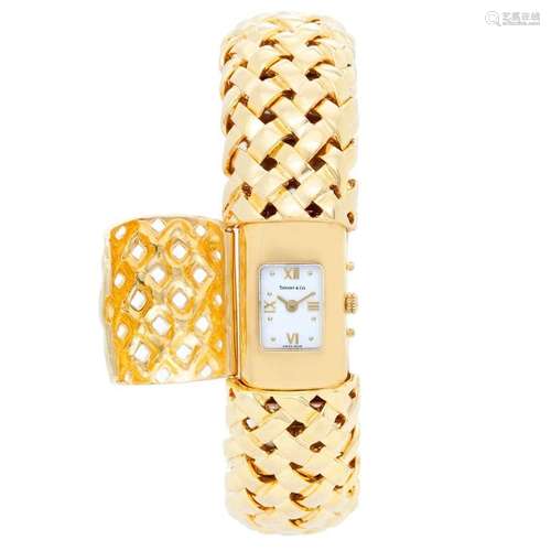 Tiffany & Co. Yellow Gold Quartz Cuff Wristwatch