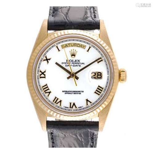 Rolex Yellow Gold President Day-Date Automatic Wristwatch Ref 18038