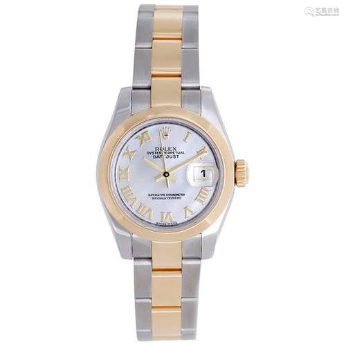 Rolex Ladies Yellow Gold Stainless Steel Datejust Automatic Wristwatch