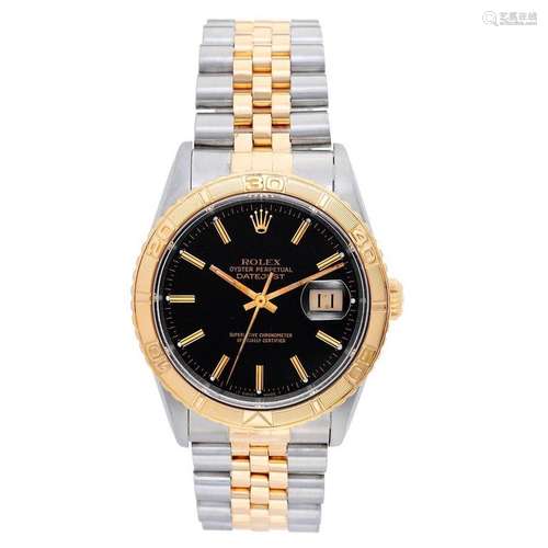 Rolex Yellow Gold Stainless Steel Turnograph Automatic Wristwatch Ref 1626