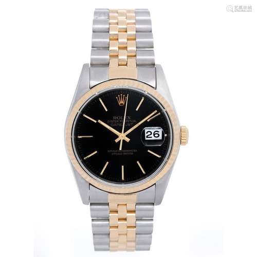 Rolex Yellow Gold Stainless Steel Datejust Automatic Wristwatch Ref 16233