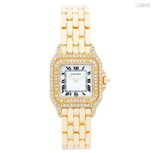 Cartier Panther Ladies 18 Karat Yellow Gold Diamond Watch