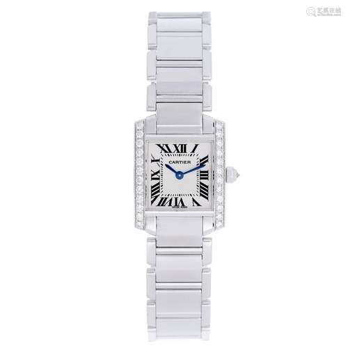 Cartier Ladies White Gold Diamond Tank Francaise Quartz Wristwatch Ref WE1002S3