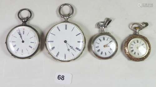 Lot de montres gousset en argent \nPoids total : 15…