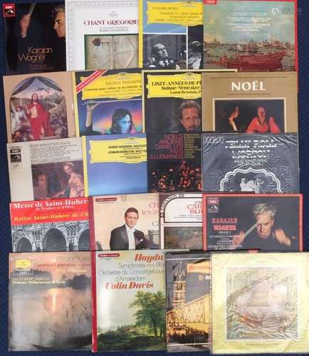 Lot de 72 33 tours, musique classique et divers