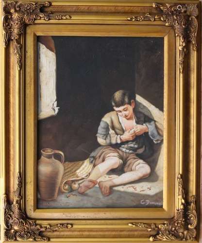 ECOLE ESPAGNOLE(XXème s.), enfant assis, huile sur…