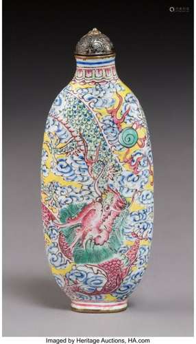 78017: A Chinese Canton Enamel Snuff Bottle, Qing Dynas