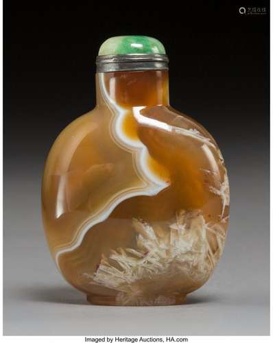 78044: A Chinese Banded Agate Snuff Bottle, late Qing D