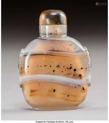 78058: A Chinese Banded Agate Snuff Bottle, Qing Dynast