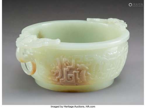 78077: A Chinese Carved White Jade Censer, 19th-20th ce