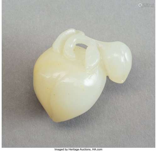 78130: A Chinese White Jade Peach Toggle 1-1/2 x 1-1/4