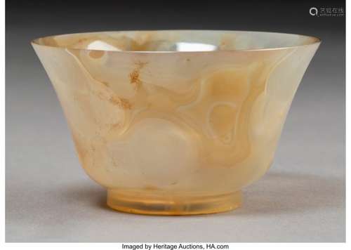 78134: A Small Chinese Carved Agate Cup, Qing Dynasty 1