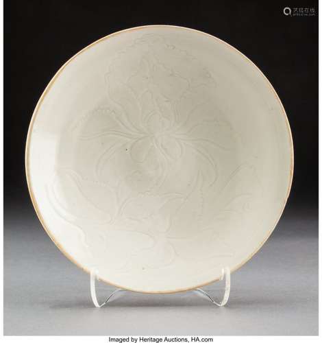 78137: A Chinese Incised Ding Porcelain Dish, Northern