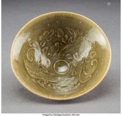 78140: A Chinese Yaozhou Ware Tea Bowl with Double Phoe