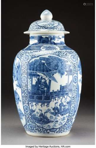 78162: A Chinese Blue and White Porcelain Covered Jar,