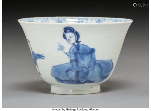 78164: A Chinese Blue and White Porcelain Cup, Qing Dyn