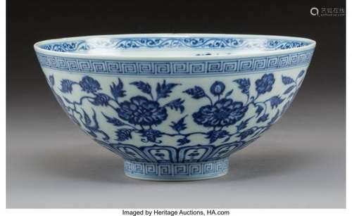 78165: A Chinese Blue and White Porcelain Bowl, Qing Dy