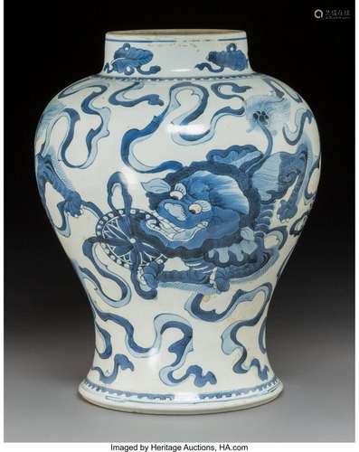 78166: A Chinese Blue and White Porcelain Baluster Vase