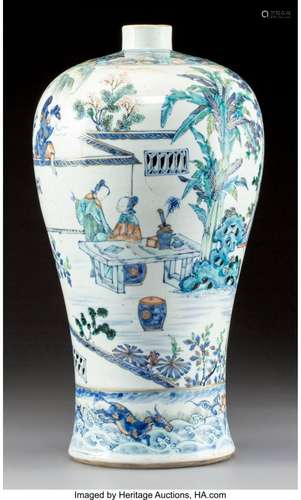 78167: A Chinese Doucai Enameled Porcelain Meiping Vase