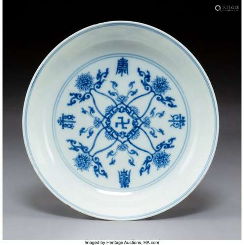 78172: A Chinese Blue and White Porcelain Dish, Qing Dy