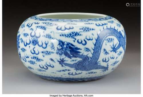 78173: A Chinese Blue and White Porcelain Dragon Alms B