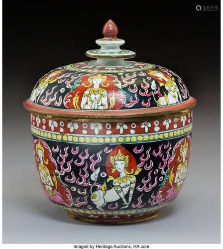 78194: A Chinese Enameled Porcelain Bencharong Bowl wit