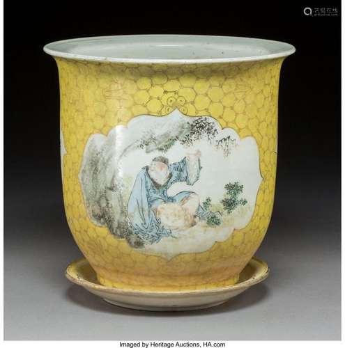 78201: A Chinese Famille Rose Partial Gilt Porcelain Ja