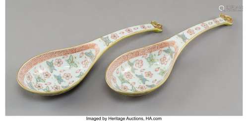 78204: A Pair of Chinese Partial-Gilt and Enameled Porc