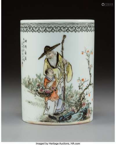 78214: A Chinese Enameled Porcelain Vase, Republic Peri