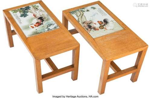 78222: A Pair of Chinese Enameled Porcelain Plaques att