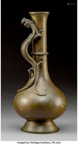 78232: A Chinese Shisou Wire-Inlaid Bronze Vase with Qi