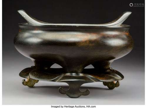 78238: A Chinese Bronze Censer with Stand Marks: Six-ch