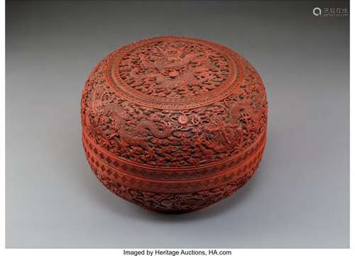 78249: An Imperial Chinese Carved Three-Color Lacquer N