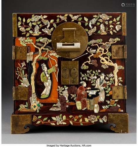 78255: A Chinese Hardstone and Mother-of-Pearl-Inlaid H