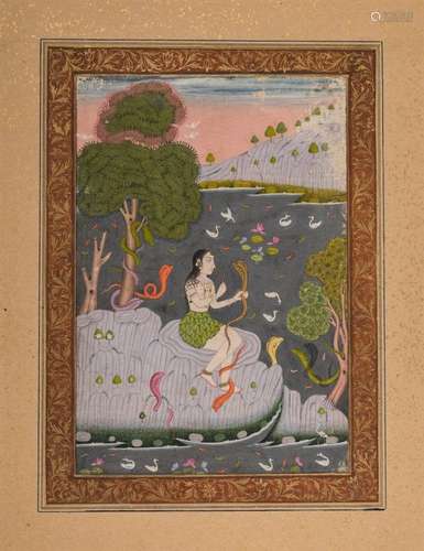 78317: An Indian Gouache Folio Illustration Depicting M