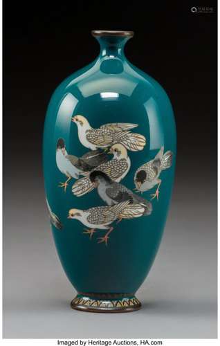 78340: A Japanese Cloisonné Enamel Vase with