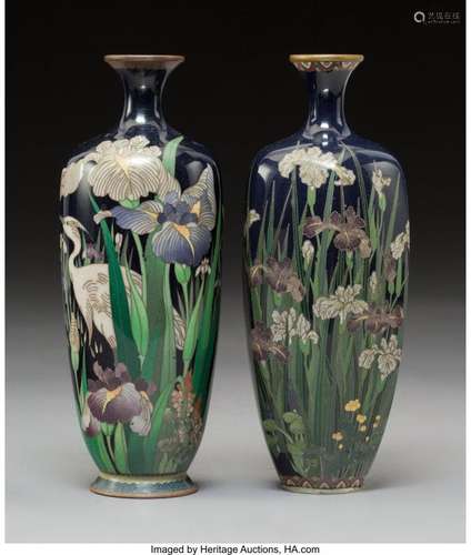 78341: Two Japanese Cloisonné Enamel Vases