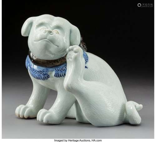 78347: A Fine and Rare Japanese Hirado Porcelain Dog, E