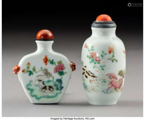 78357: Two Famille Rose Porcelain Snuff Bottles, 19th c