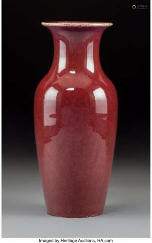 78371: A Chinese Oxblood Porcelain Vase 8-7/8 x 4 inche