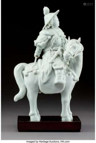 78372: A Chinese Dehua Porcelain Figure of Hua Mulan wi