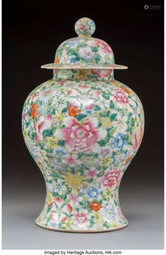 78381: A Chinese Export Porcelain Covered Jar 18 x 11 i