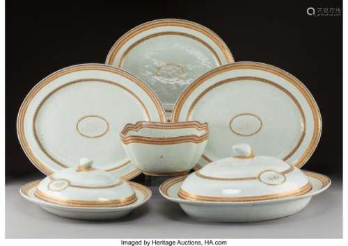 78385: An Eight-Piece Chinese Export Porcelain Service,