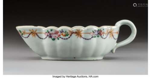 78388: A Chinese Export Porcelain Armorial Sauce Boat,