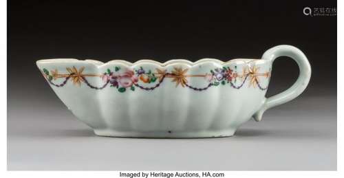 78388: A Chinese Export Porcelain Armorial Sauce Boat,